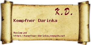 Kempfner Darinka névjegykártya